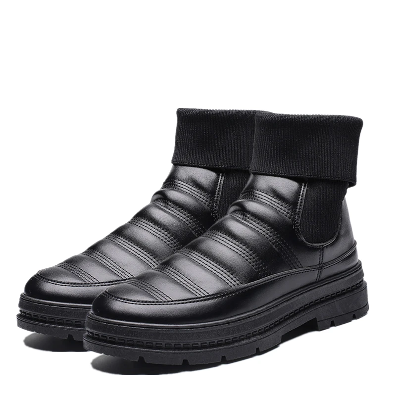 Зимние сапоги мужские зимние теплые ботильоны doc martins туфли без каблуков уличные