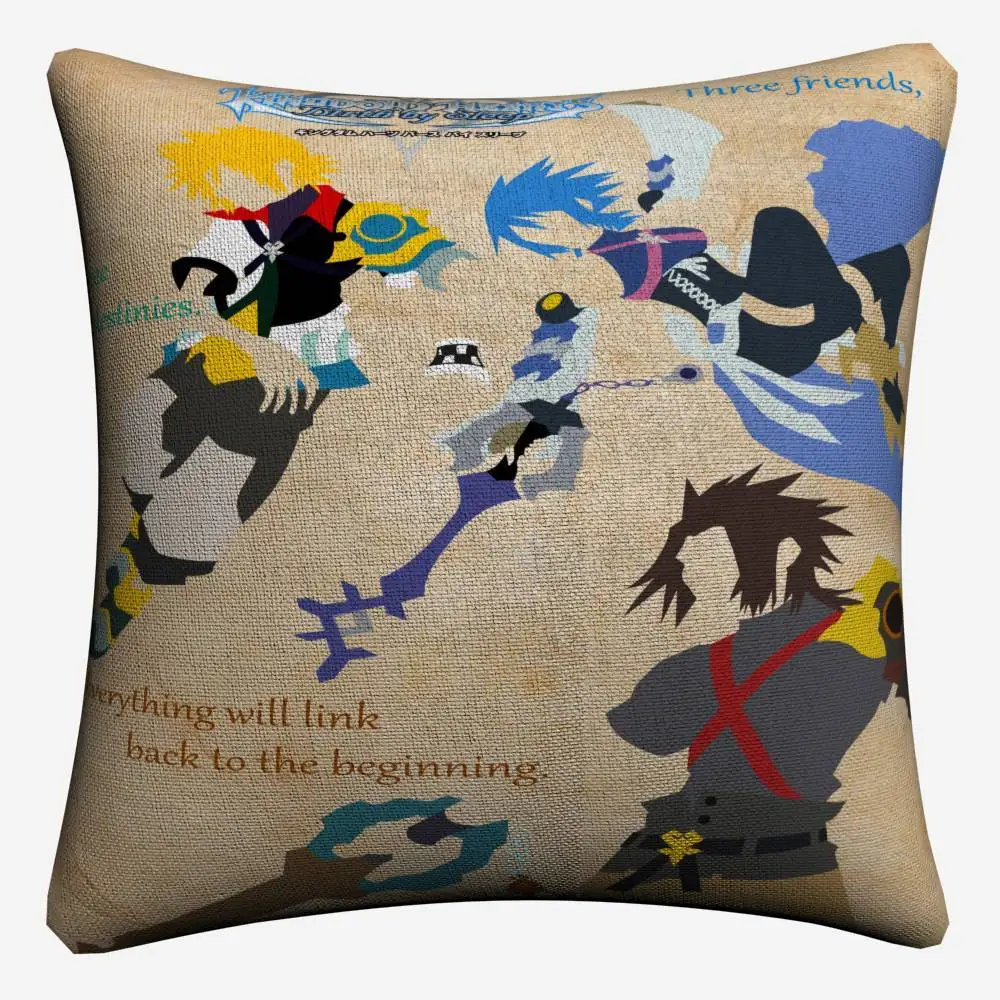 Kingdom Hearts мультфильм ремикс хлопок белье Чехлы для подушек 45x45 см Винтаж Мягкий чехол для подушки Чехол для подушки домашний декор - Цвет: 3