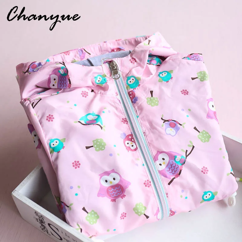 Chanyue куртка для девочек мультфильм печатных ветровка с капюшоном маленьких