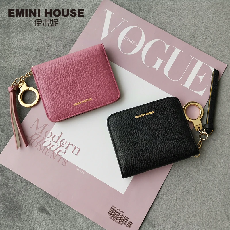 EMINI HOUSE, натуральная кожа, держатель для карт, женский короткий кошелек, двойной, женский кошелек, многофункциональный кошелек, коровья кожа, Женский кошелек для монет