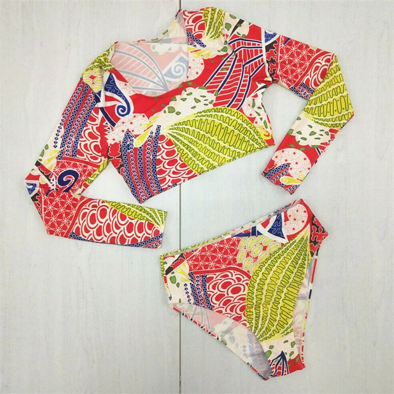 Сексуальный женский купальник с длинным рукавом комплект бикини пуш-ап