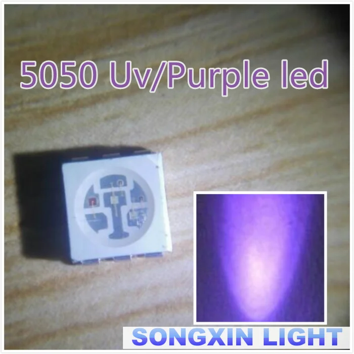 200 шт. прозрачный СВЕТОДИОДНЫЙ светильник диод 5050 uv/Фиолетовый SMD/смт высокой