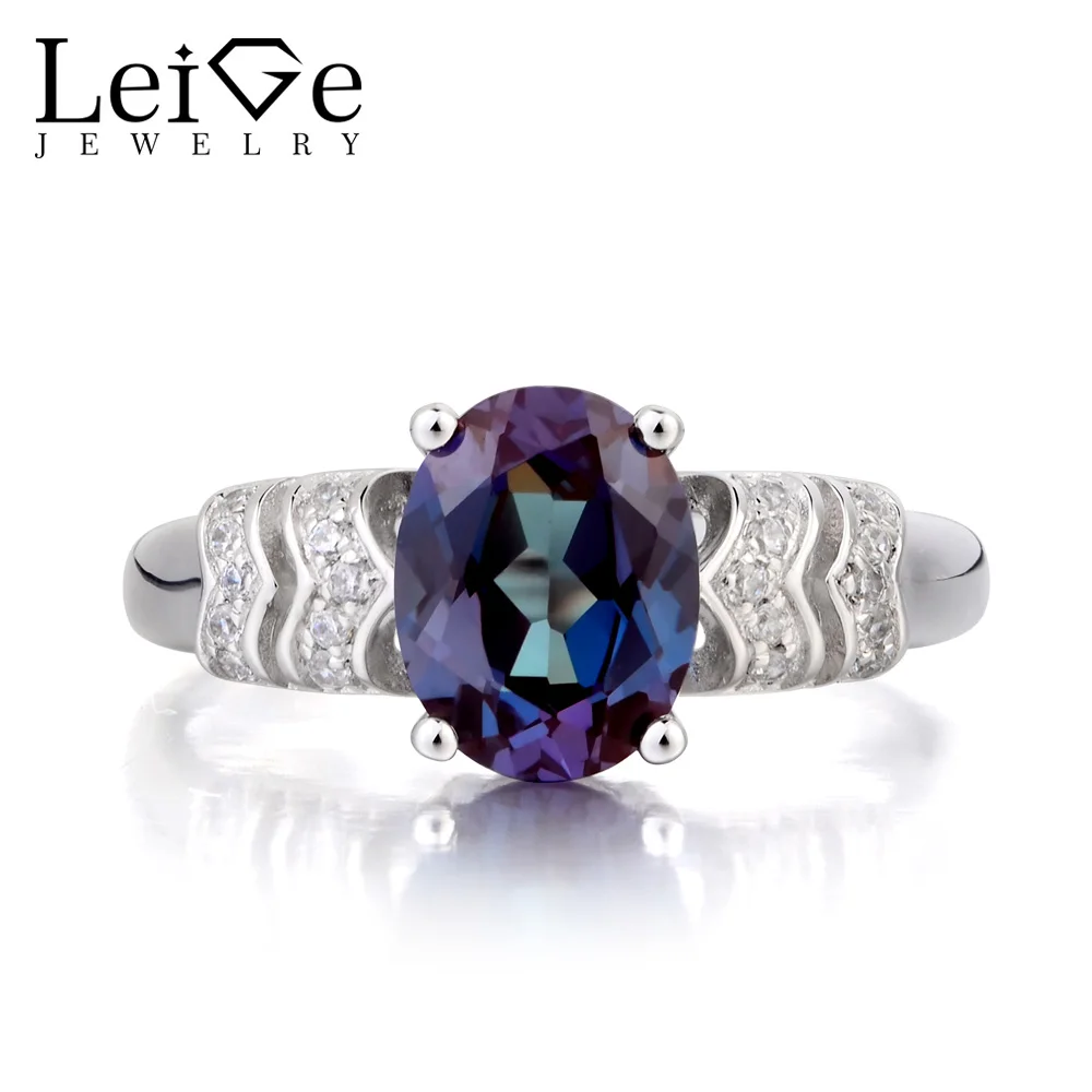 Украшения leige Александритовое кольцо обручальное июнь камень овальный вырез