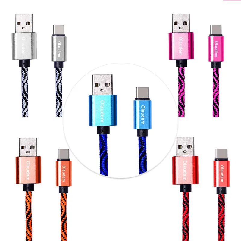 Шейные скобки... мобильный телефон кабели плетеный нейлоновый Тип usb C кабель для