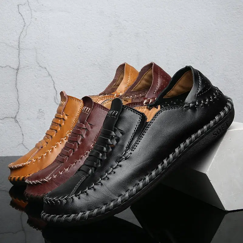 

LAISUMK Brand Breathable Casual Genuine Leather Men Shoes Moccasins Gommino Slip on sapato masculino