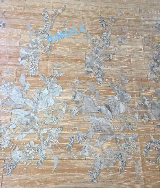 as photo Вышитая ткань хорошо выглядит Свадебная кружевная ткань JIANXI.C-110139 африканская французская кружевная ткань - Цвет: as photo