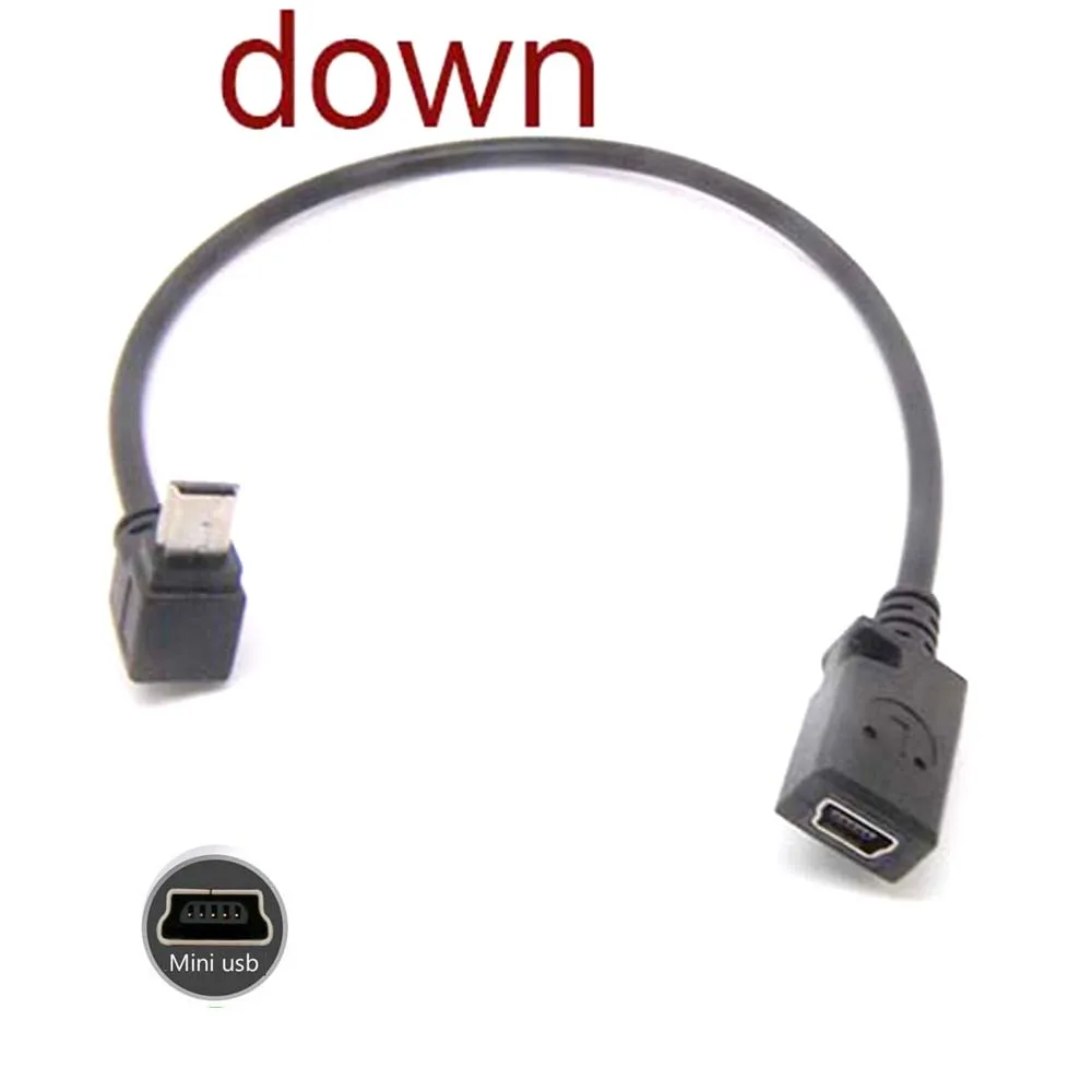 

10pcs premium Mini USB Male Down Angle to Mini USB Female adaptor converters