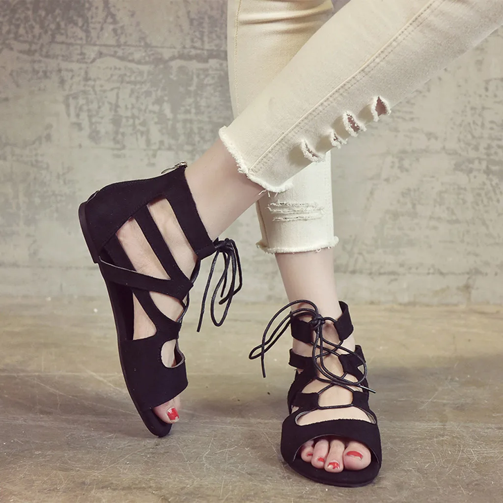 SAGACE/римские сандалии на плоской подошве женская пляжная обувь молнии со