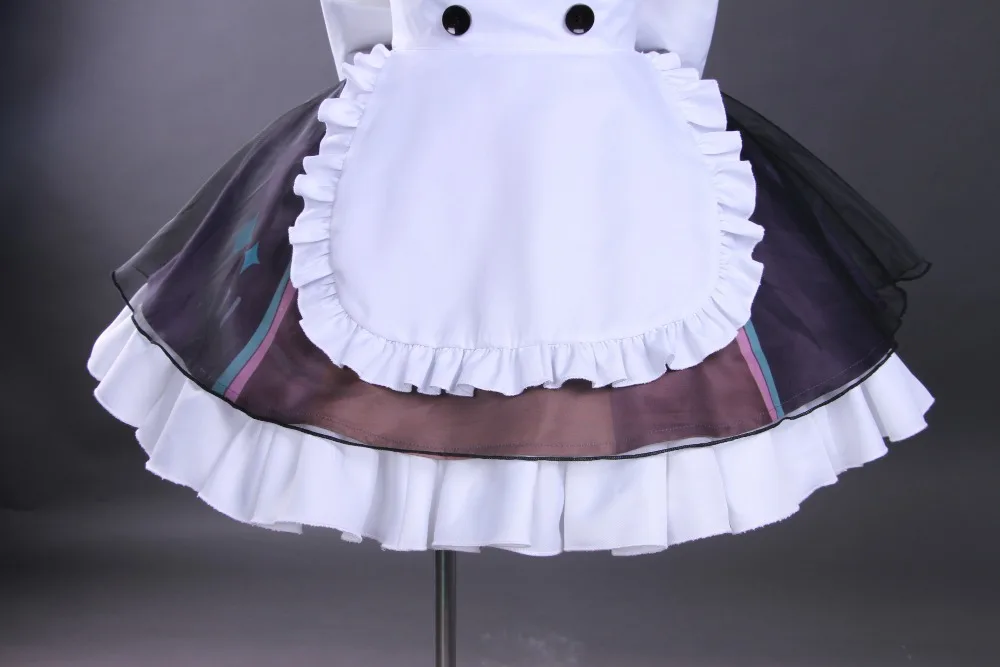Аниме Вокалоид Косплей Хэллоуин вечерние Hatsune Miku cos кафе Мику косплей костюм служанки+ фартук+ галстук+ носки+ головной убор+ запястье+ бант