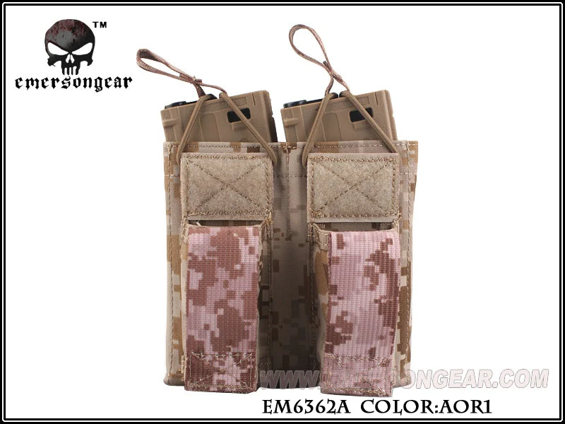 Emersongear Emerson Тактический Двойной Открытый Топ 556 и пистолет модульный чехол для журналов PALS Mag Чехол кобура военный страйкбол