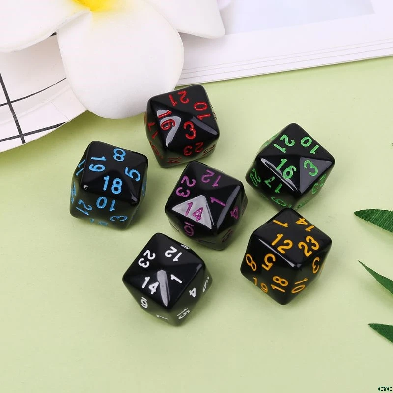 6 шт./партия игральные кости, 6 сторонних D6, 24 точки, настольные игры, многогранные, для подземелья, D&D, драконов, вечерние, забавные, креативные кубики