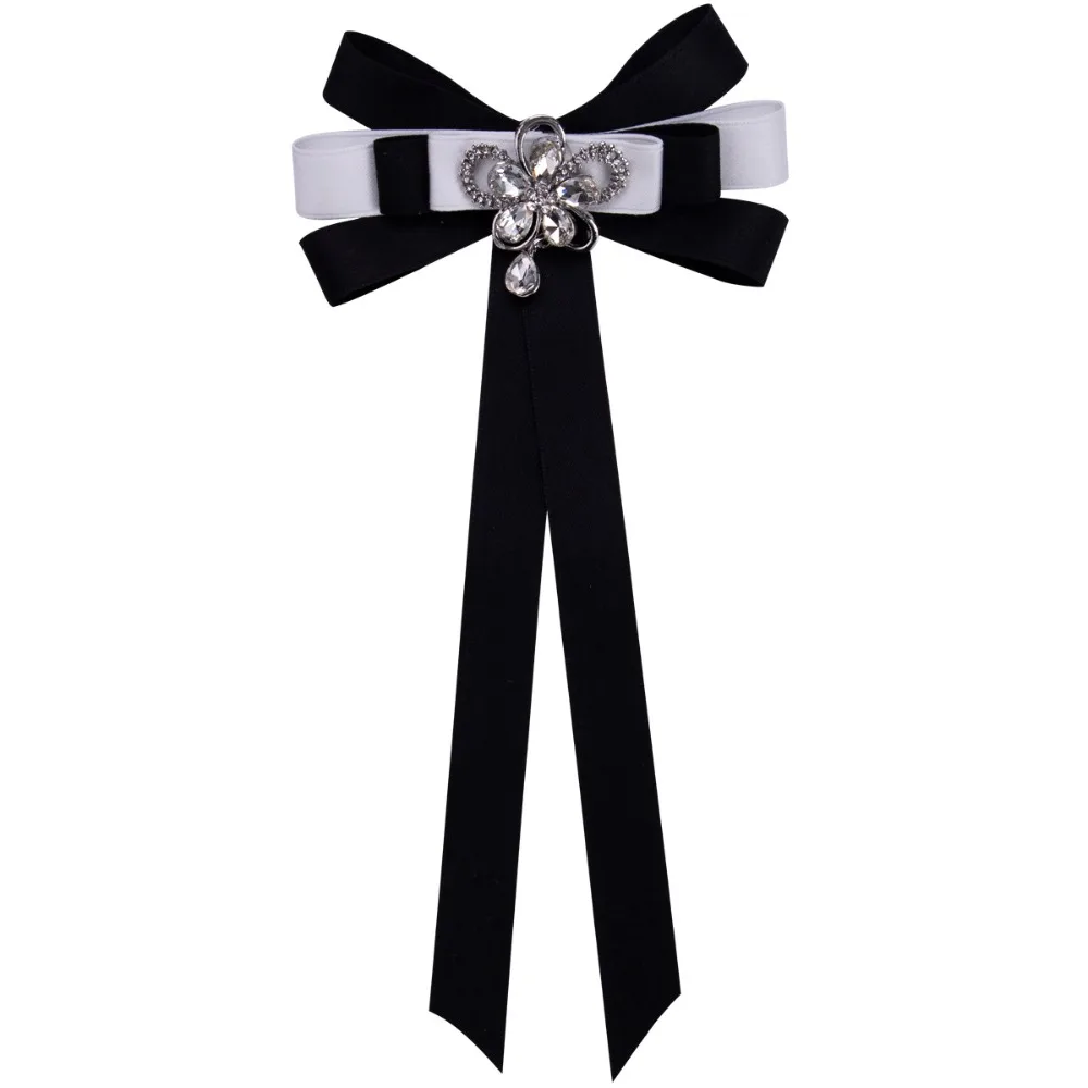 Meidi Модные женские броши бант из горного хрусталя с большим кристаллом заколки