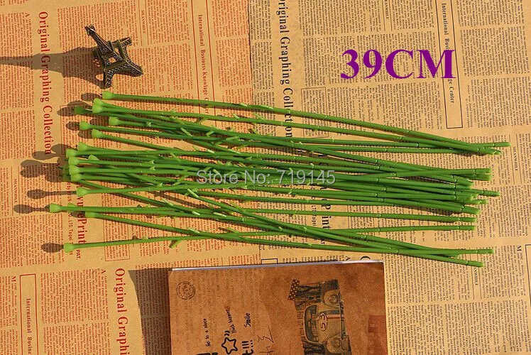 

39cm/15.35' artificial decorative fake rose flower stems forks DIY handmade ronde flower home decoration