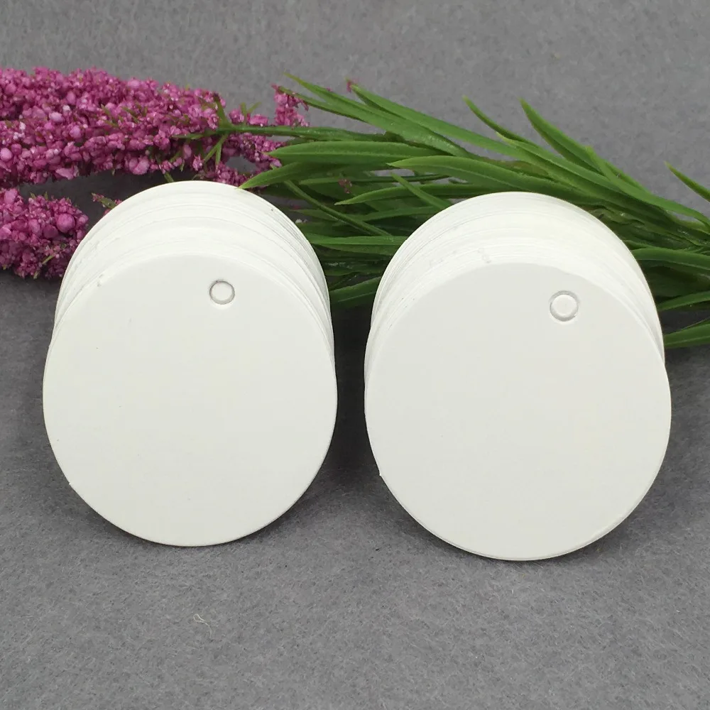 500 шт./лот пустые штампованные бирки из крафт-бумаги Подвески Круглые для