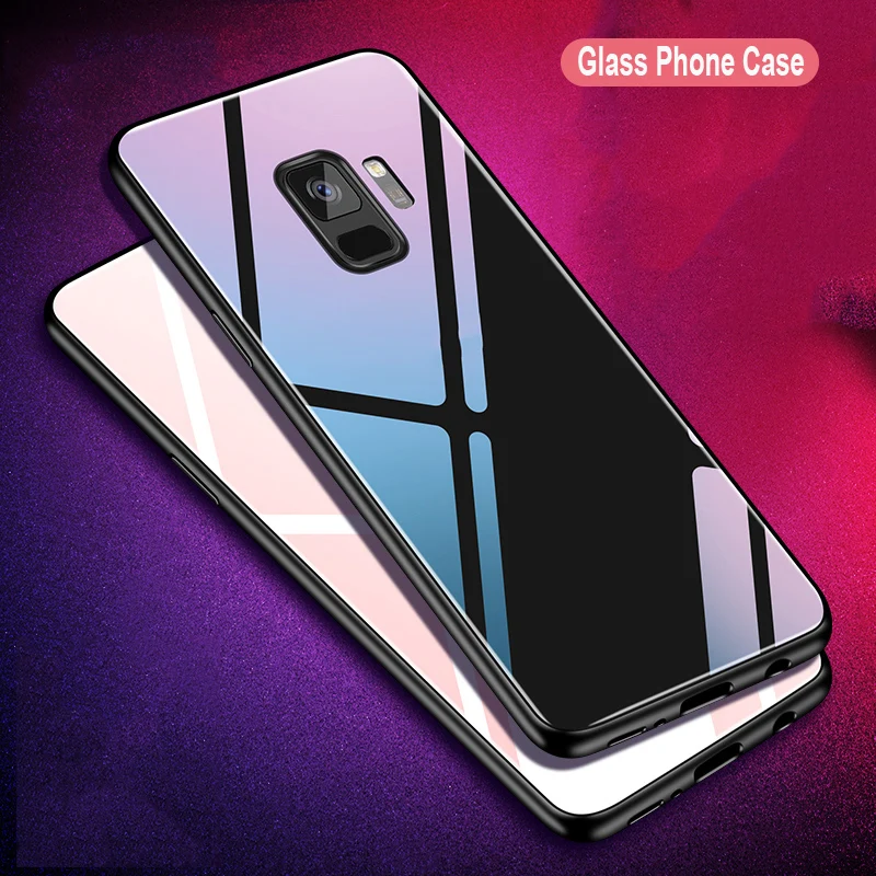 Suntaiho стеклянный чехол для samsung s9 TPU Edge PC galaxy s8 стеклянная задняя крышка S7 A8P 2018 J4 J6