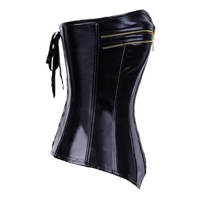 Женский корсет в стиле стимпанк кожаный на молнии без бретелек экзотическое