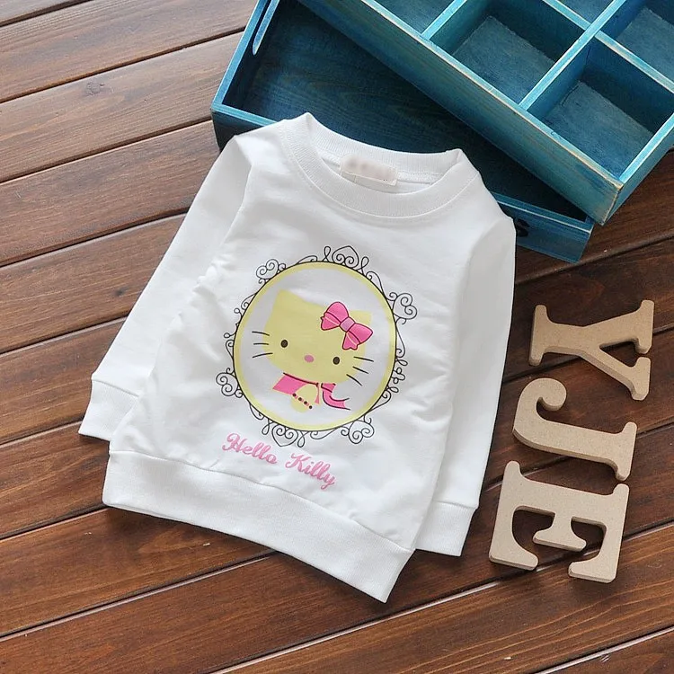 Детские Дети девочек Audel хлопок Sweatershirts футболка с длинными рукавами круглым