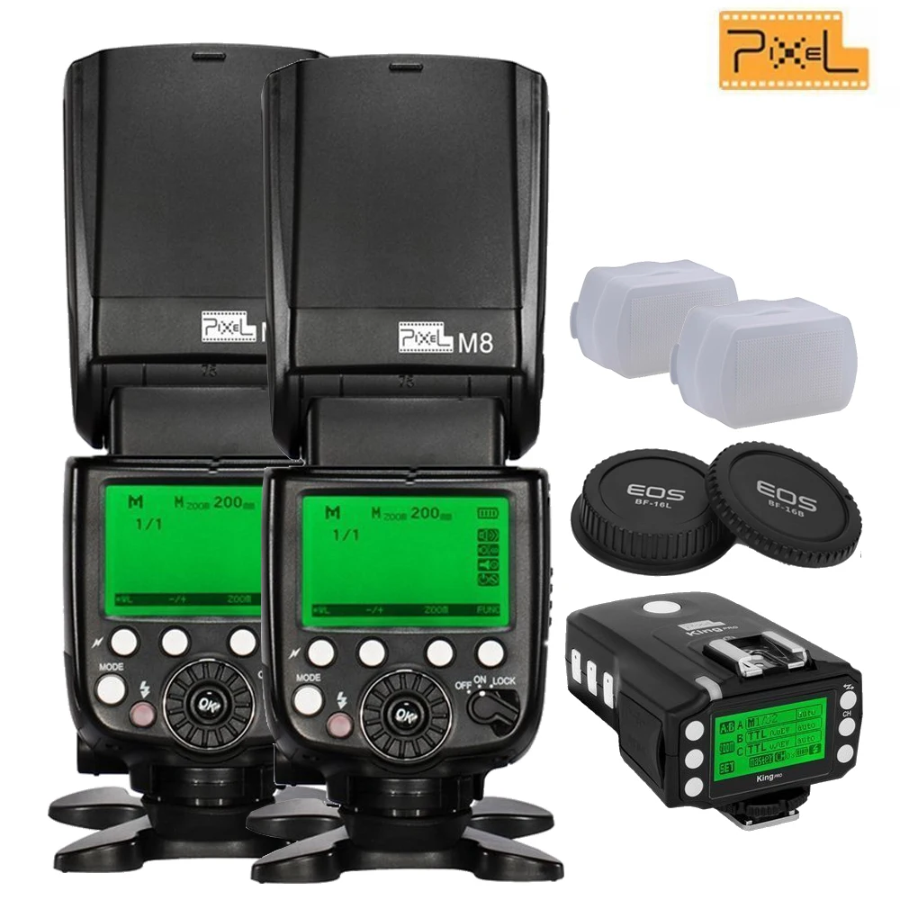 INSEESI 2 шт. PIXEL M8 GN60 Flash Speedlite + Беспроводной TTL King pro приемопередатчик для камер Canon DSLR