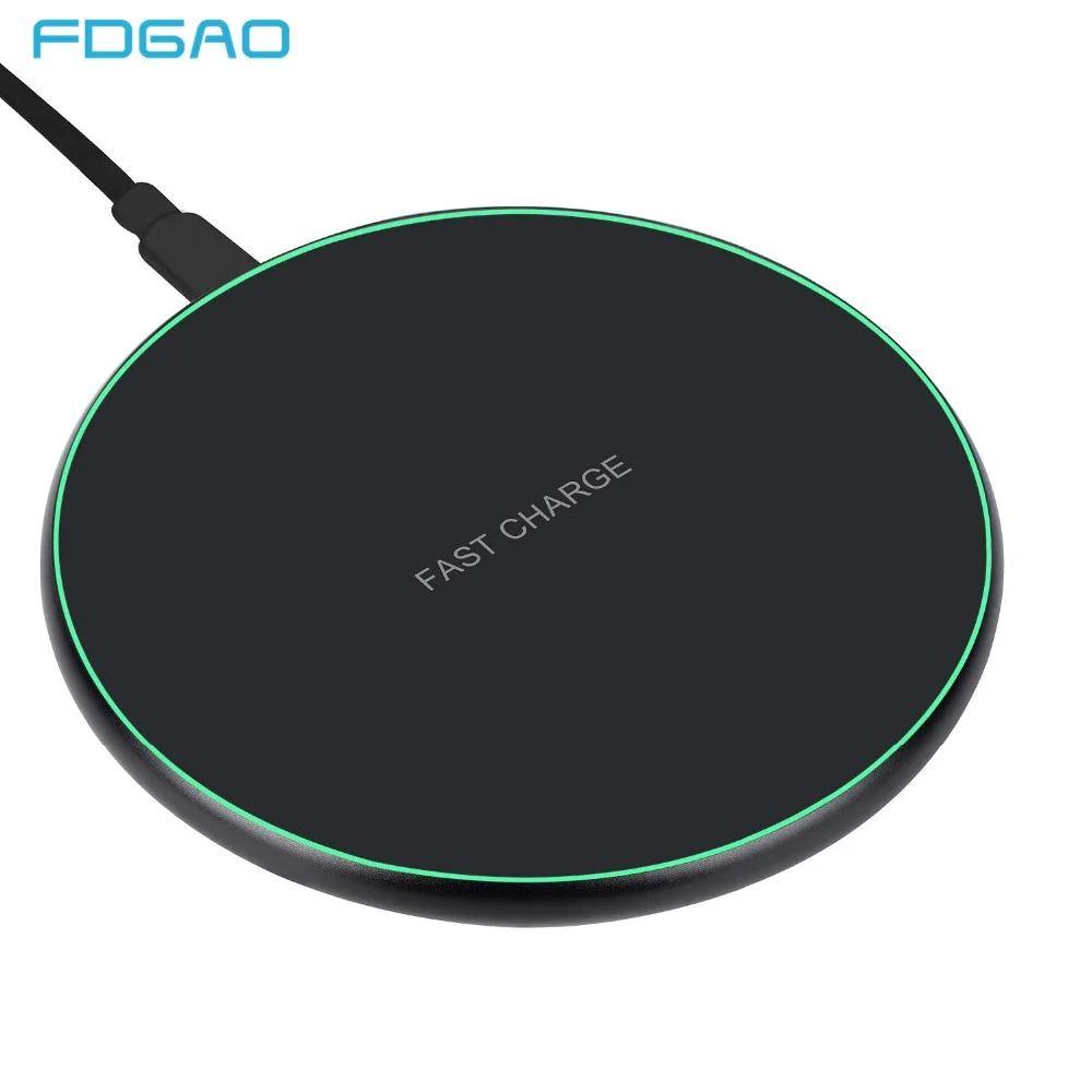 

FDGAO Quick 10W QI Wireless Charger For iPhone 11 Pro X 8 XS XR for Samsung S20 S10 S9 Xiaomi Mi 10 9 USB Fast Charging Pad Dock