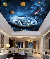 custom 3d ceiling murals wallpaper blue dream starry planet decor painting 3d wall murals wallpaper for living room walls 3 d