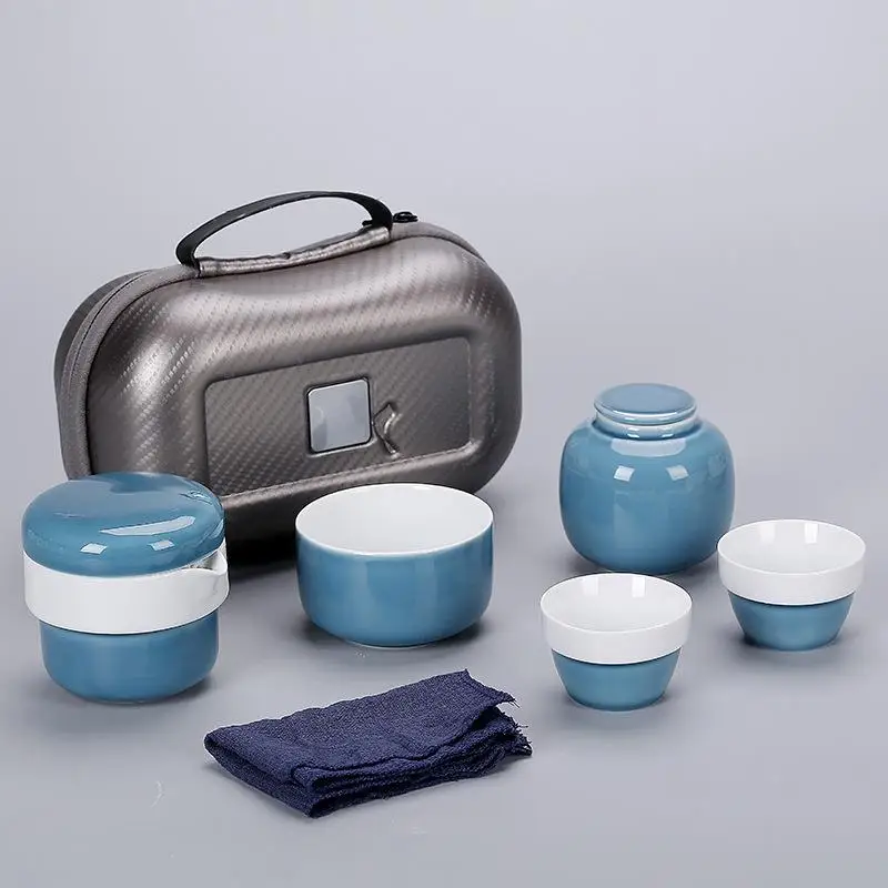 

Portable Tea Set Include 1 Teapot 2 Teacups 1bag 1tea Caddies 1 Kettle Chinese Travel Tea Set Ceramic Chinese Teaset Gaiwan Set