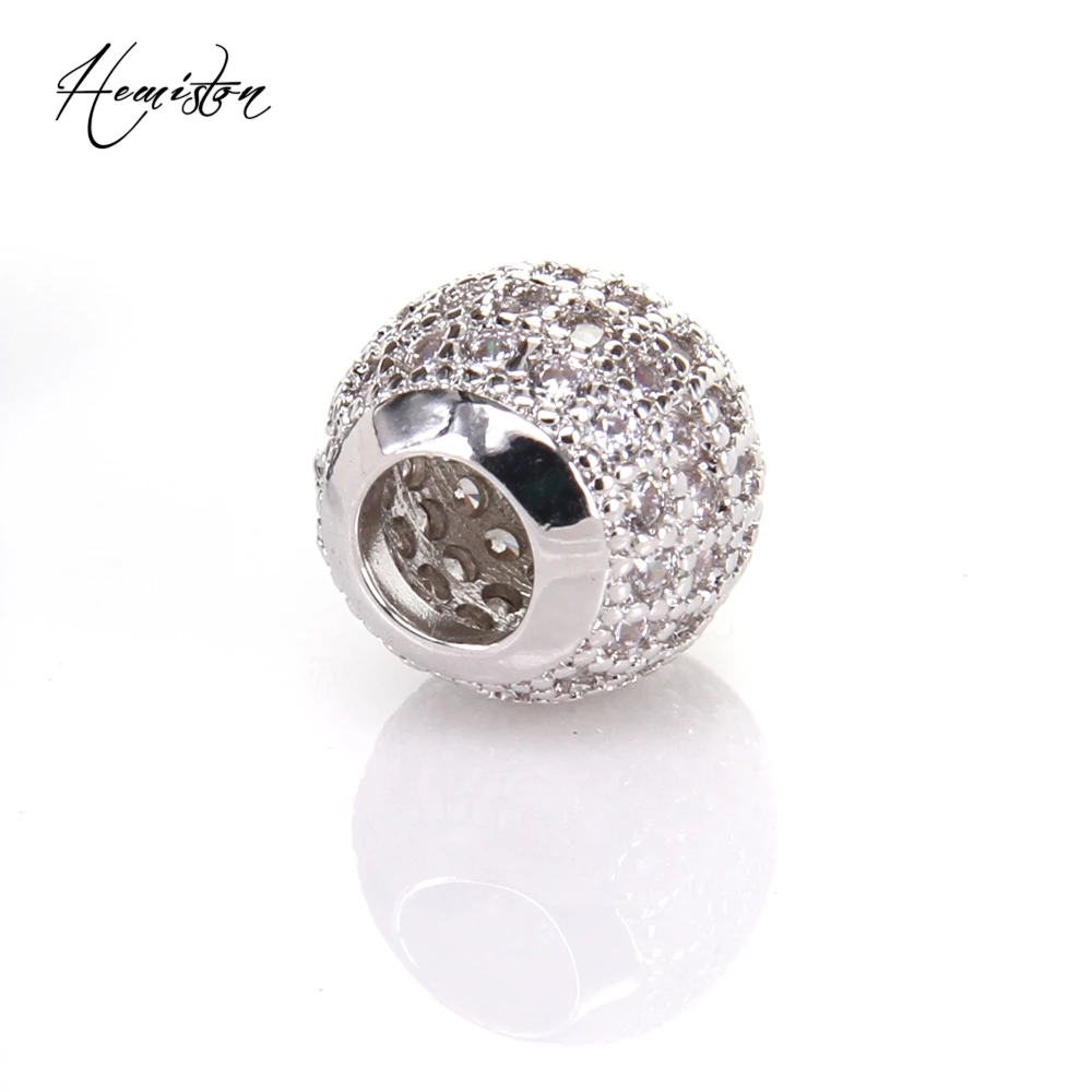 Томас Стиль четыре Цвет полный паве Циркон блеск бусина с большой дырой для