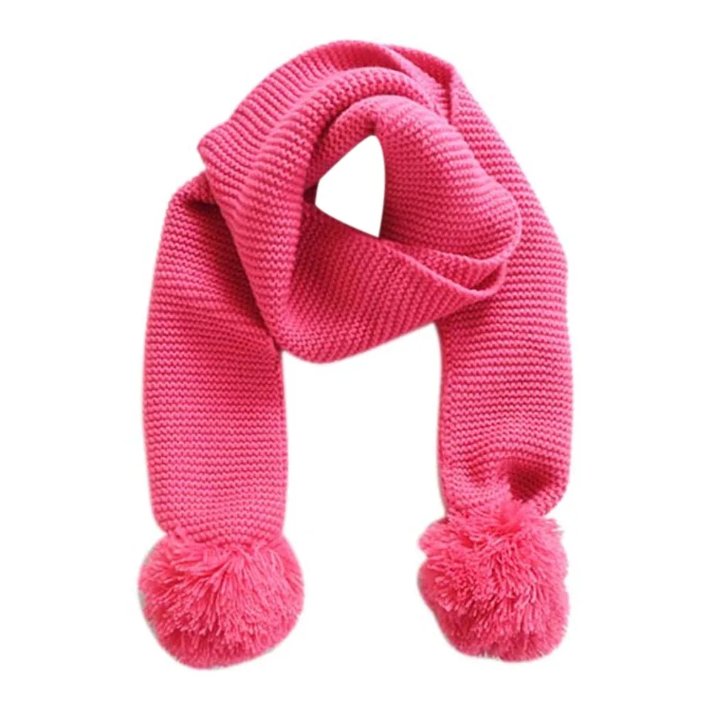 Winter Kids Baby Double Ball Scarf Girl Scarves Hot Boy Necklace Knitted For 2-6 Years 4 Colours | Детская одежда и обувь