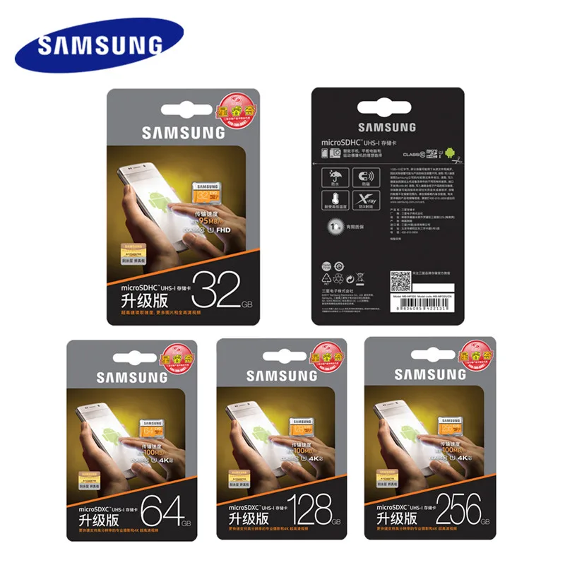 SAMSUNG 100 МБ/с. карты памяти 32 ГБ 64 128 256 Class10 U1 U3 карта MicroSD Micro SD флэш для телефона PC|memory