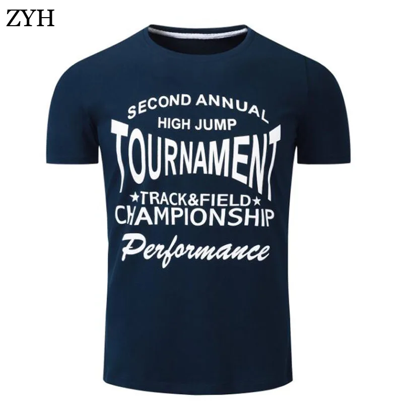 2018 новая футболка Летняя Повседневная Принт футболки Для мужчин хлопок короткий