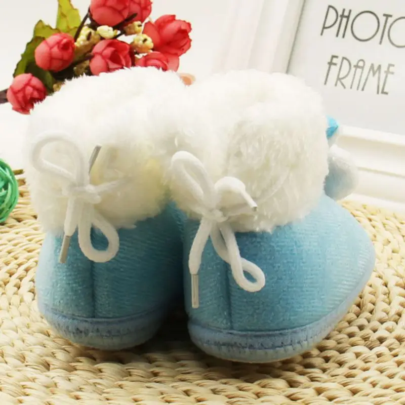 Детские зимние сапоги с кроличьим мехом Детская плюшевая теплая обувь красного и