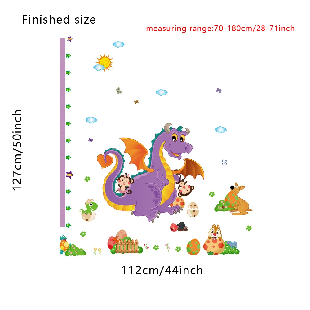 Прекрасные динозавры растут рост измерительная линейка детские дети спальня
