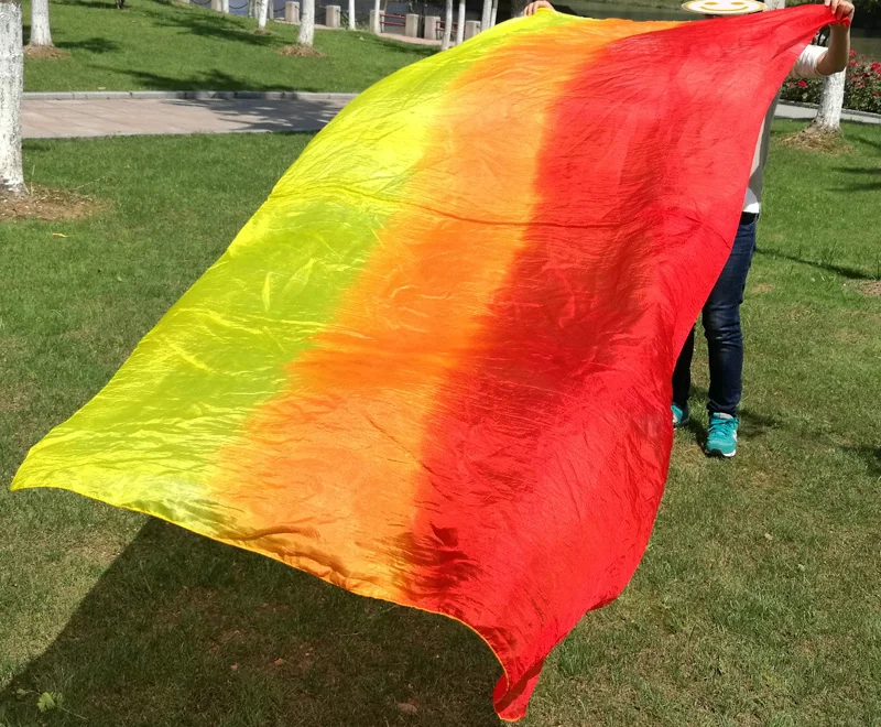 Танец живота шелковая вуаль стример яркий Яркий градиент натуральный шелк