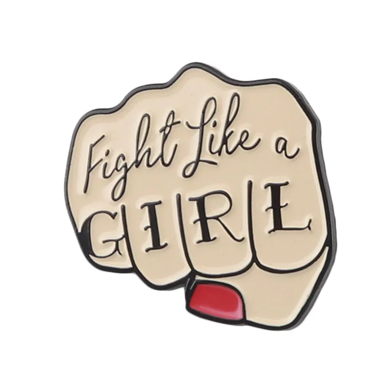 Женская брошь в форме кулака девушки виде значка булавка отворота джинсовая