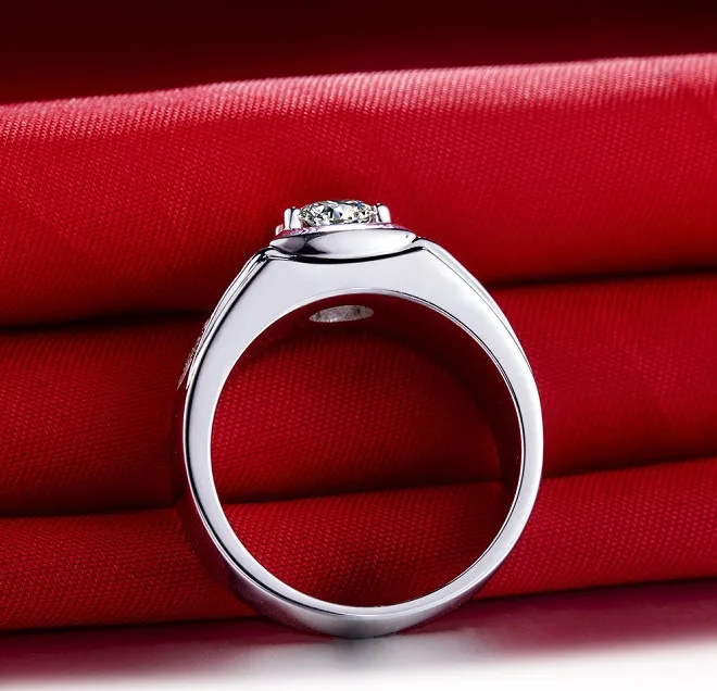 Мужское обручальное кольцо из серебра пробы с искусственным бриллиантом|diamond rings