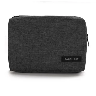 BAGSMART органайзер для путешествий, для передачи данных, SD карта, USB кабель, цифровое устройство, электронные аксессуары, сумка, нейлоновая дорожная сумка, мужская сумка - Цвет: black