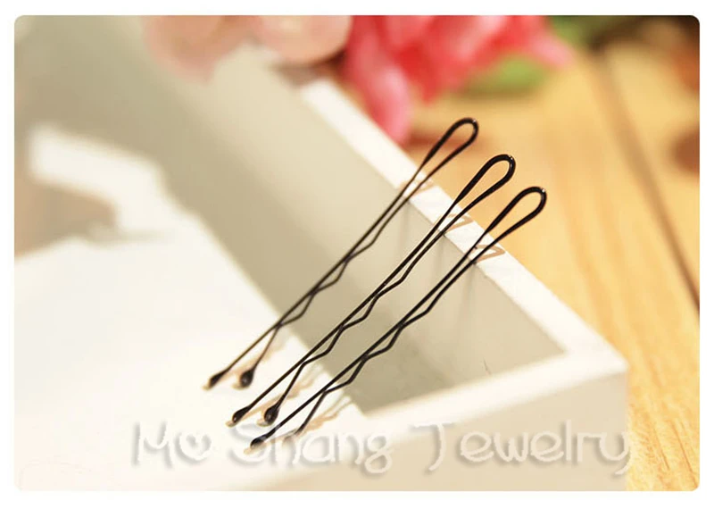60 шт./лот популярность простой волнистые волосы украшения 4 5 см черные шпильки