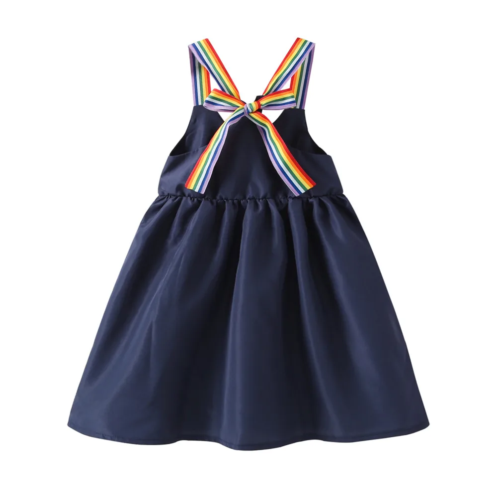 2019 г. детское платье для девочек Летнее Детское со шнуровкой хлопковое принцессы