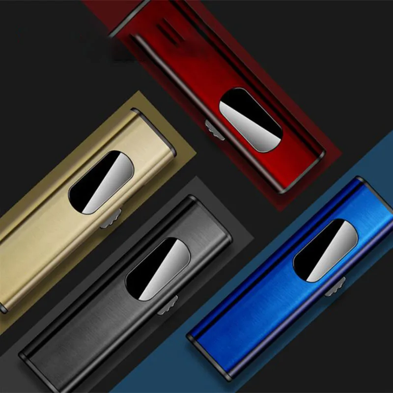 Мини USB тонкая Электронная зажигалка Вольфрамовая турбо металлическая