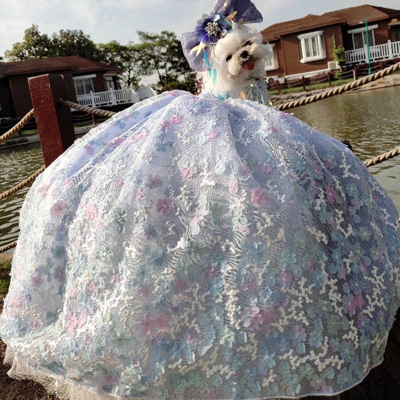 Платье для собаки роскошное свадебное платье принцессы со шлейфом маленьких