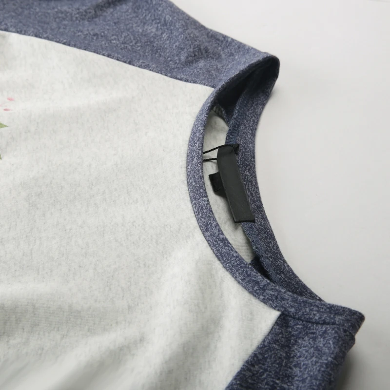 Футболка Для женщин уличная 7xl 6xl 5xl 2019 Весна три четверти футболки Цветочный