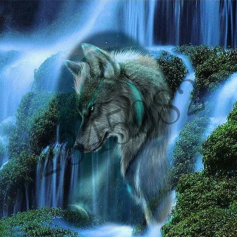 Snowlover 5D diy diamond embroidery full square Diamond Painting Cross Stitch 3D Mosaic Needlework Crafts A wolf |