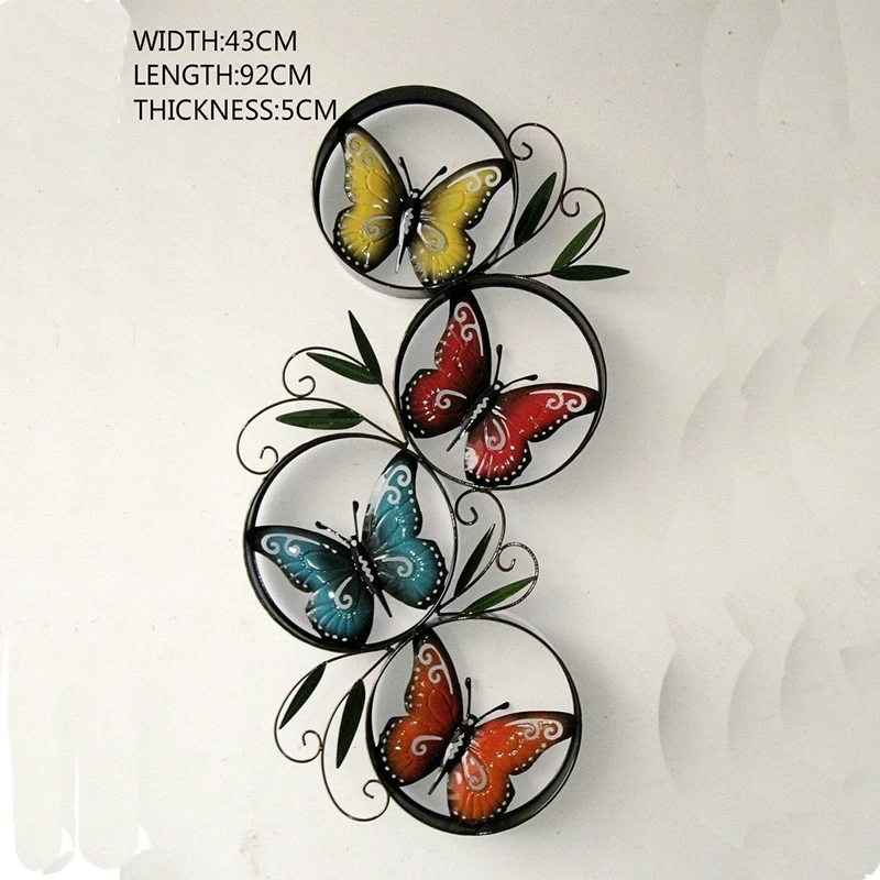 Металлический садовый домашний декор креативная роспись бабочками Настенный