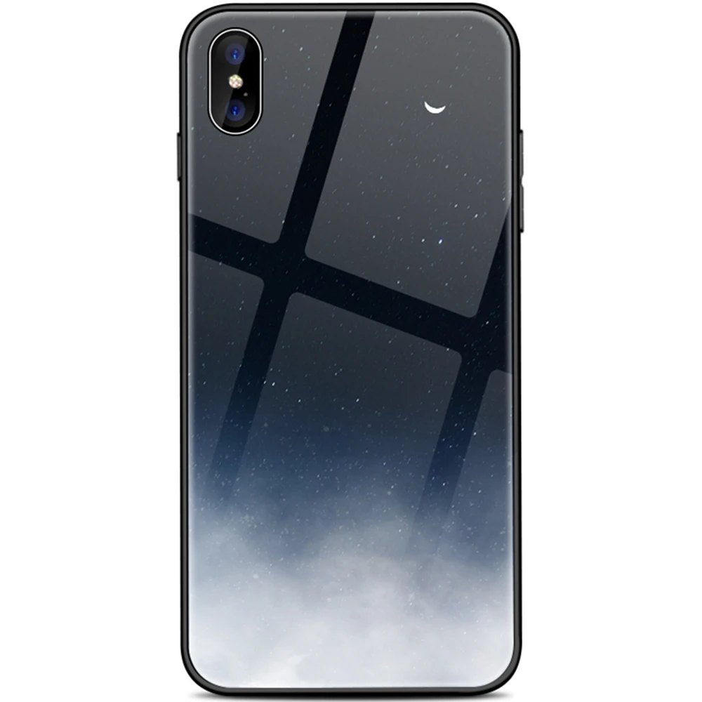 Heyytle чехол из закаленного стекла для iPhone 8 7 Plus 6 s Космический Чехол с мягкими