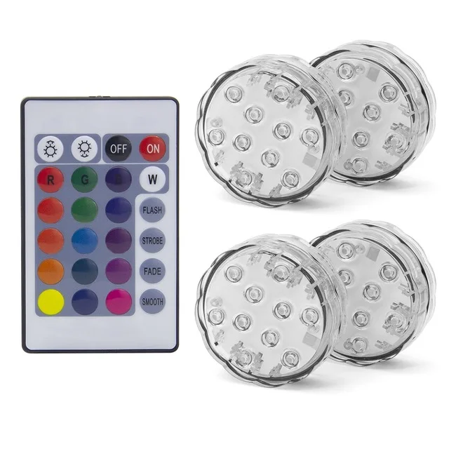 1M 4T Светодиодный подводный RGB фонарь с 10 шт. светодиодный пруд погружной IP67 водонепроницаемый плавательный бассейн свет батарея работает для свадебной вечеринки - Испускаемый цвет: 1M 4T