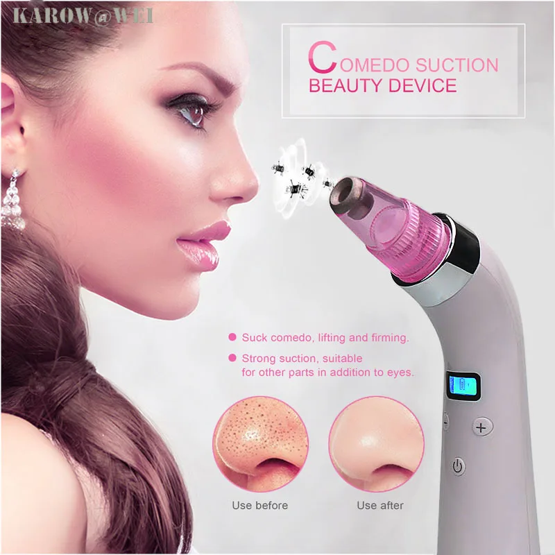 Lcd display Facial pore vacuum blackhead and comedone remover machine acne extractor cleanser skin peeling diamond dermabrasion |
