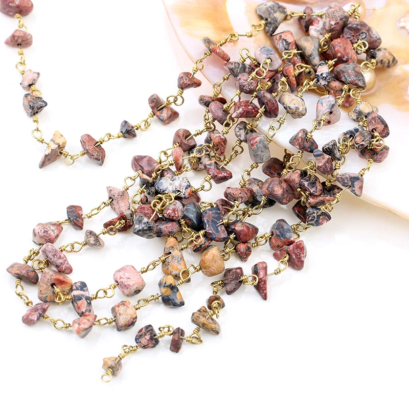 Хэнкун Родонит самородок Чип бисер четки цепи с латунной проволоки Упакованные