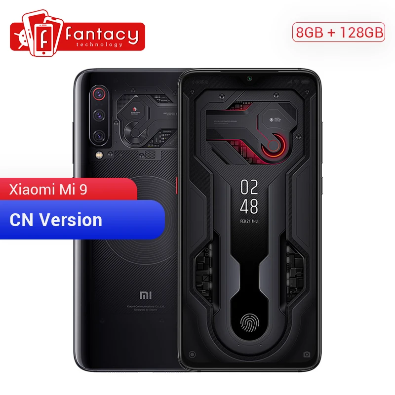 Оригинальный Xiaomi Mi 9 Mi9 прозрачный 8 ГБ 128 Гб Смартфон Snapdragon 855 Восьмиядерный 6 39