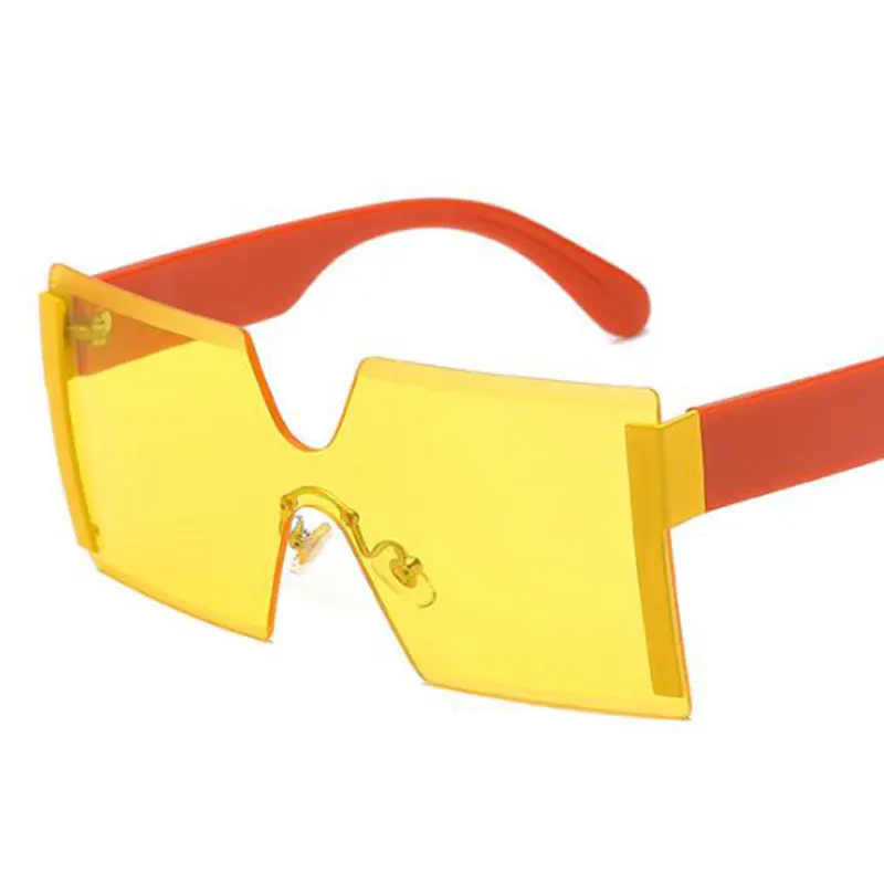 Женские большие очки без оправы квадратные солнцезащитные дизайнерские