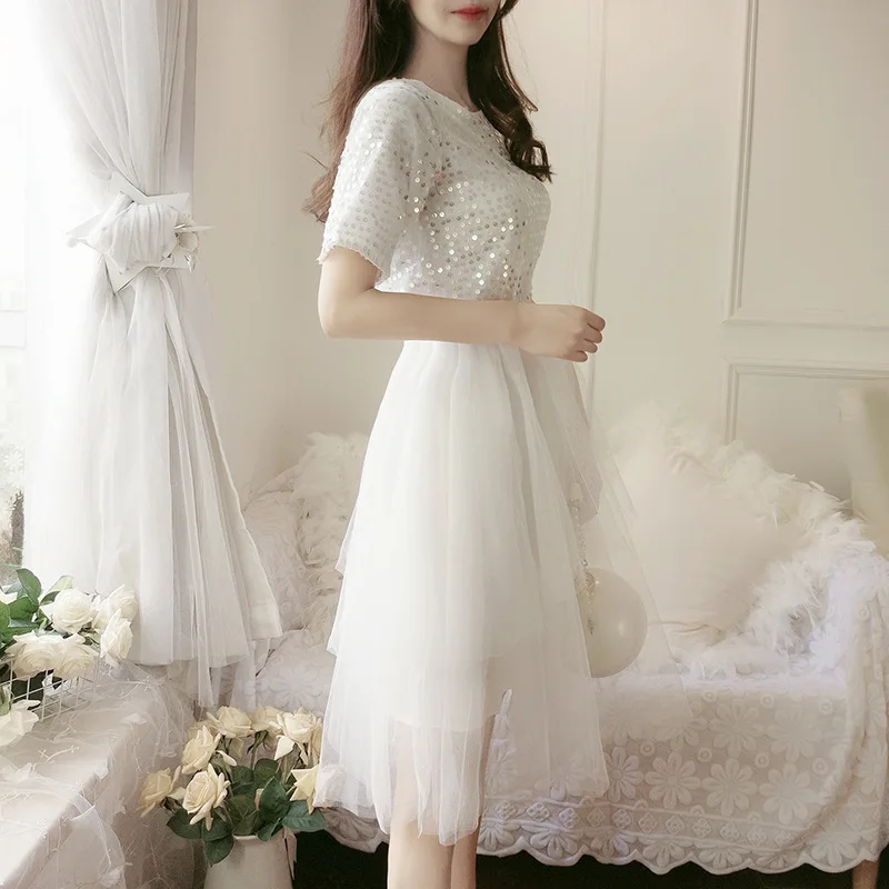 Женское вечернее платье белое Элегантное летнее феи вечерние платья для дня