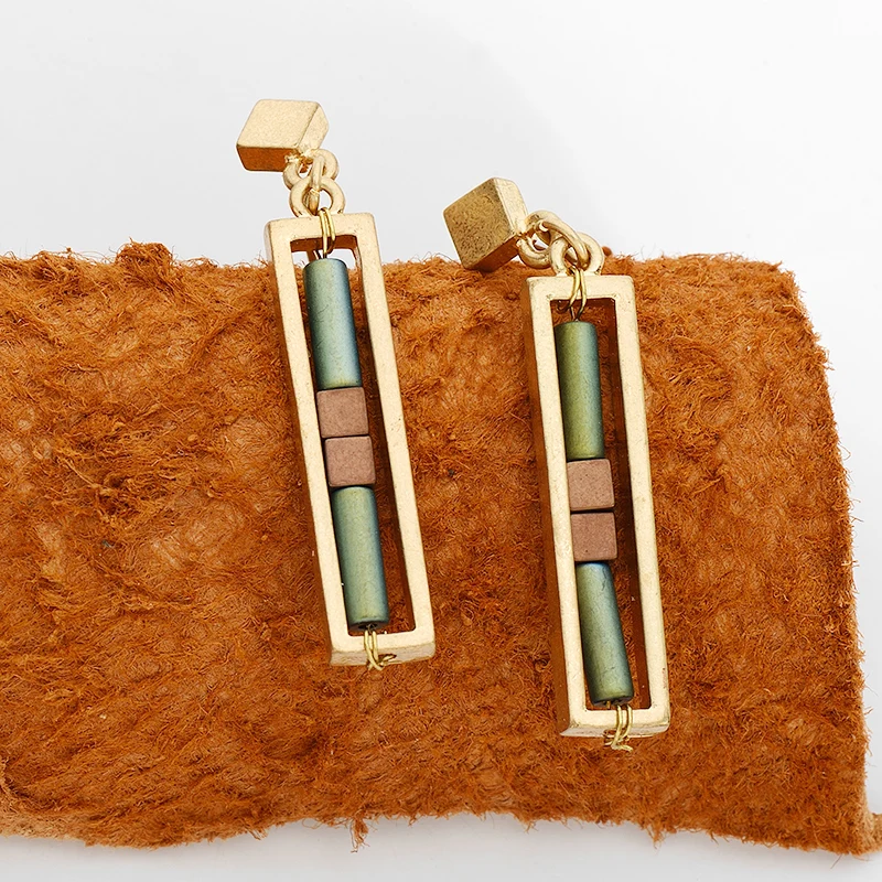 Женские Модные висячие серьги из натурального камня ювелирные изделия винтажные